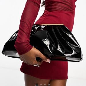 ASOS Black Glossy Clutch